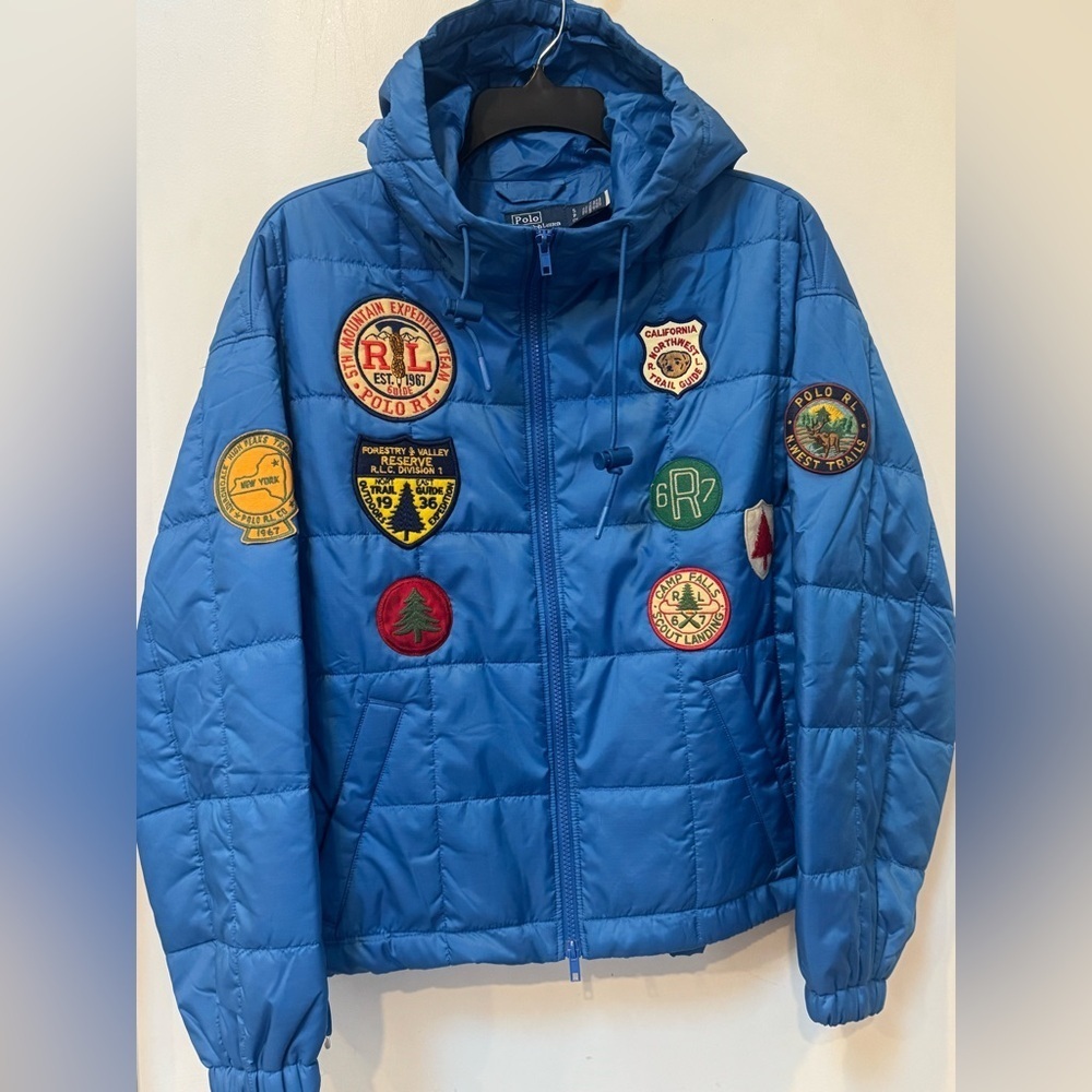 Polo Ralph Lauren Patch Dakota Blue Puffer Insulated Jacket Womens Size Small - Picture 4 of 9
